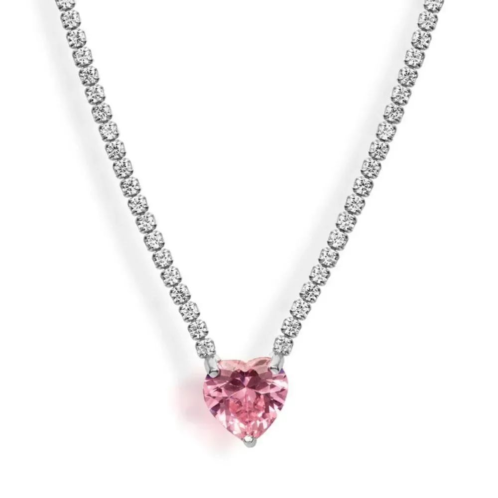 Heart tennis necklace #1328